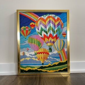 Vintage Needlepoint (Hot Air Balloons)